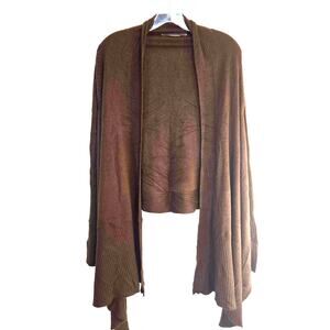 To The Max Women's Sweater Large L Brown Short Wrap Misses Size 12 14